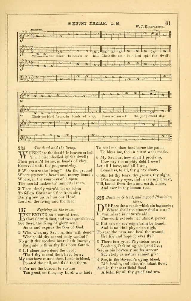 The Heart and Voice: or, Songs of Praise for the Sanctuary: hymn and tune book, designed for congregational singing in the Methodist Episcopal Church, and for congregations generally page 61