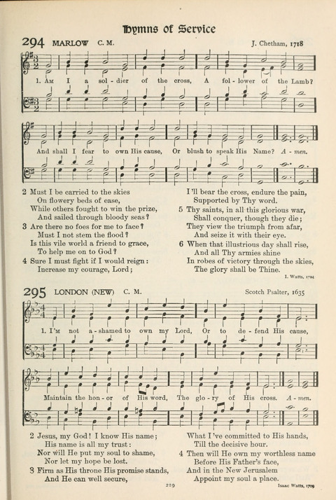 Hymns of Worship and Service: College Edition page 219