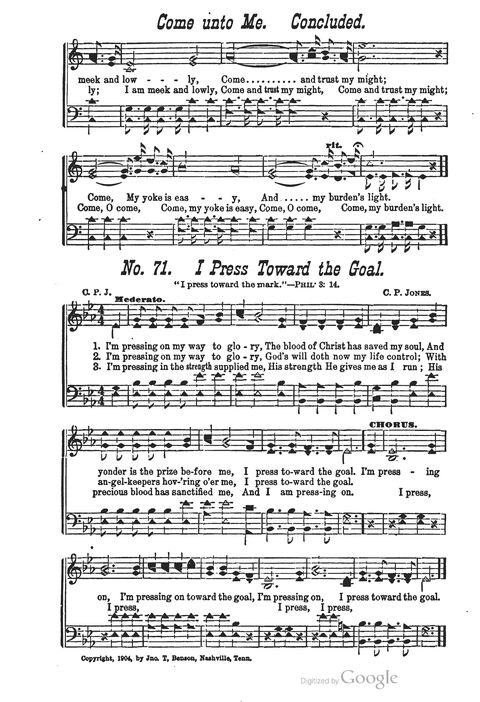 The Harp of Glory: The Best Old Hymns, the Best New Hymns, the cream of song for all religious work and workship (With supplement) page 71