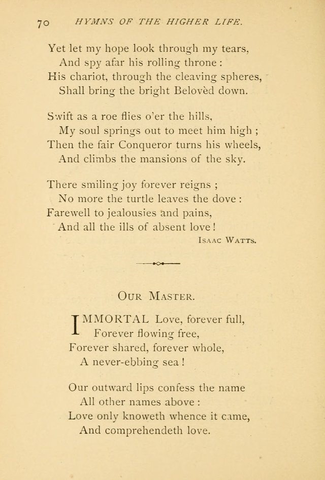 Hymns of the Higher Life page 70
