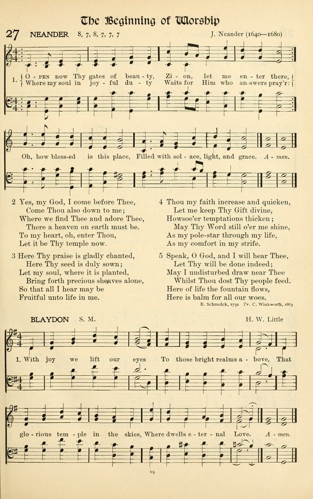 In Excelsis: hymns with tunes for Christian worship page 19
