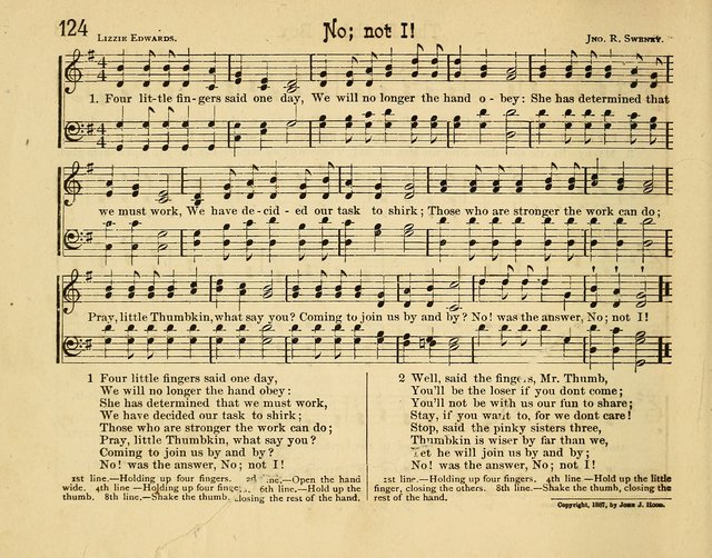 Infant Praises: a collection of sacred songs, hymns, and music, for use in the Sabbath school primary department page 124