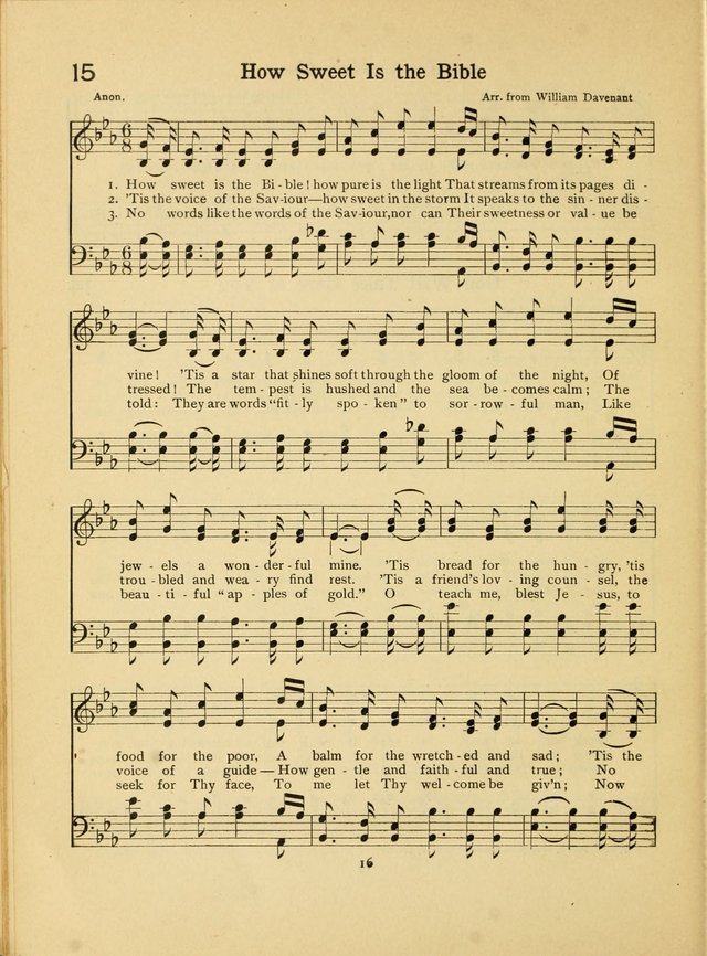 Junior Carols: a collection of sacred songs for Junior Societies, Sunday Schools, the Home Circle page 16