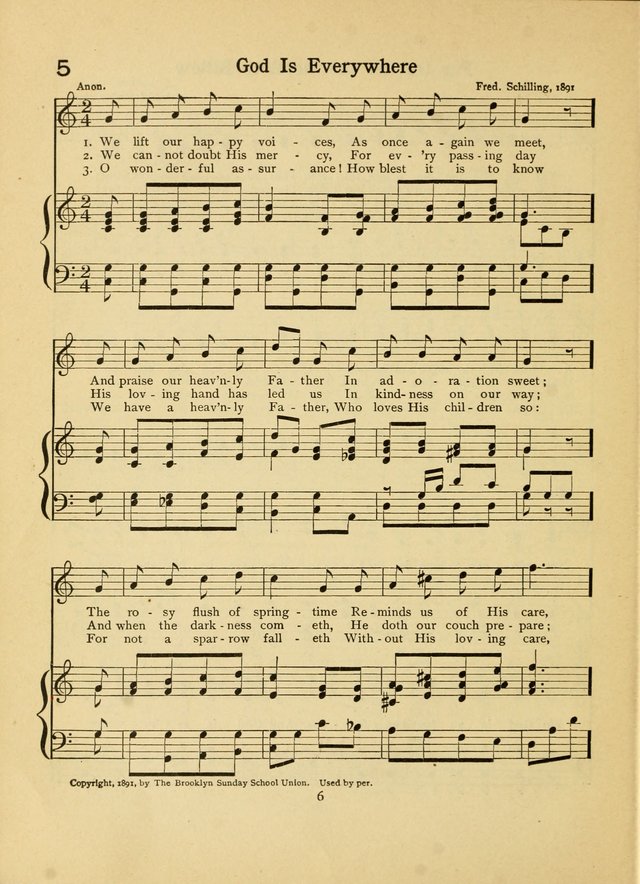 Junior Carols: a collection of sacred songs for Junior Societies, Sunday Schools, the Home Circle page 6