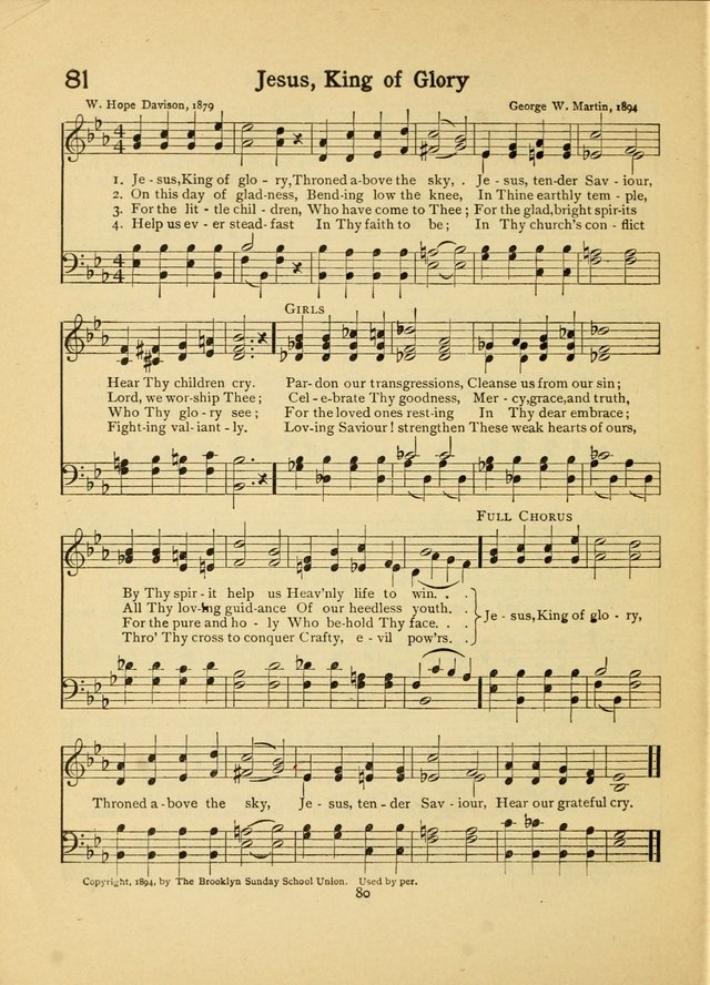 Junior Carols: a collection of sacred songs for Junior Societies, Sunday Schools, the Home Circle page 80