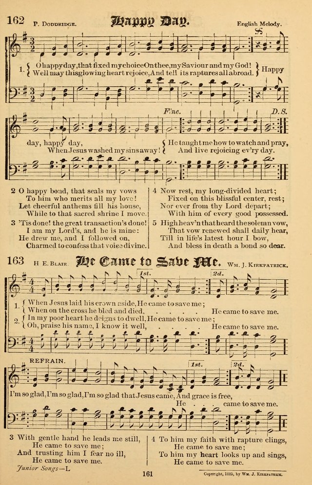 Junior Songs: a collection of sacred hymns and songs; for use in meetings of junior societies, Sunday Schools, etc. page 159