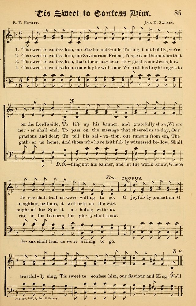 Junior Songs: a collection of sacred hymns and songs; for use in meetings of junior societies, Sunday Schools, etc. page 85