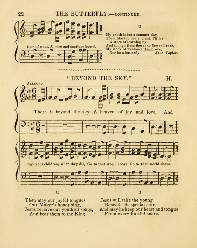 Juvenile Songs: religious, moral and sentimental, with brief exercises, adapted to the purposes of primary instruction page 22