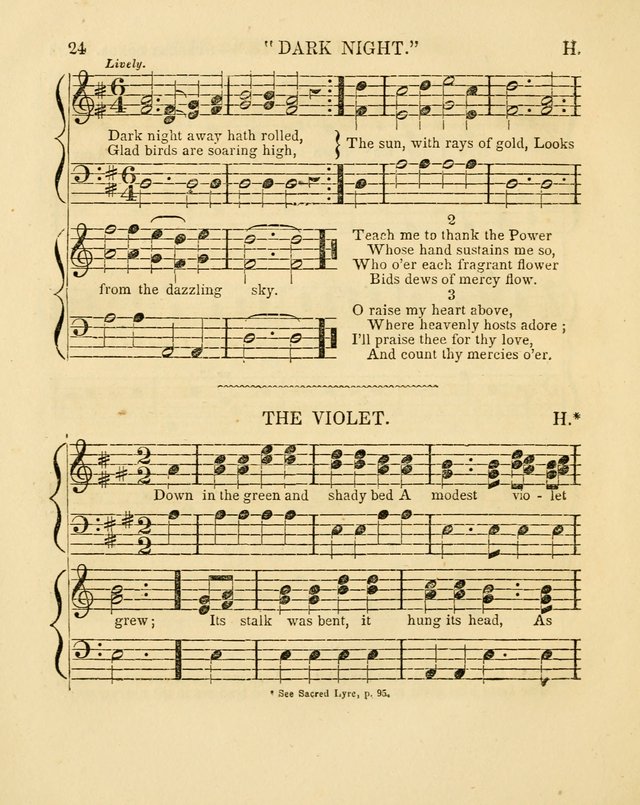 Juvenile Songs: religious, moral and sentimental, with brief exercises, adapted to the purposes of primary instruction page 24