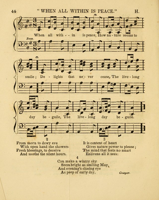 Juvenile Songs: religious, moral and sentimental, with brief exercises, adapted to the purposes of primary instruction page 44