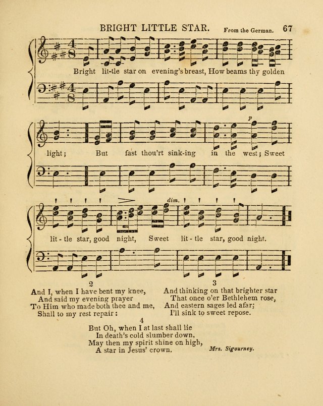 Juvenile Songs: religious, moral and sentimental, with brief exercises, adapted to the purposes of primary instruction page 67