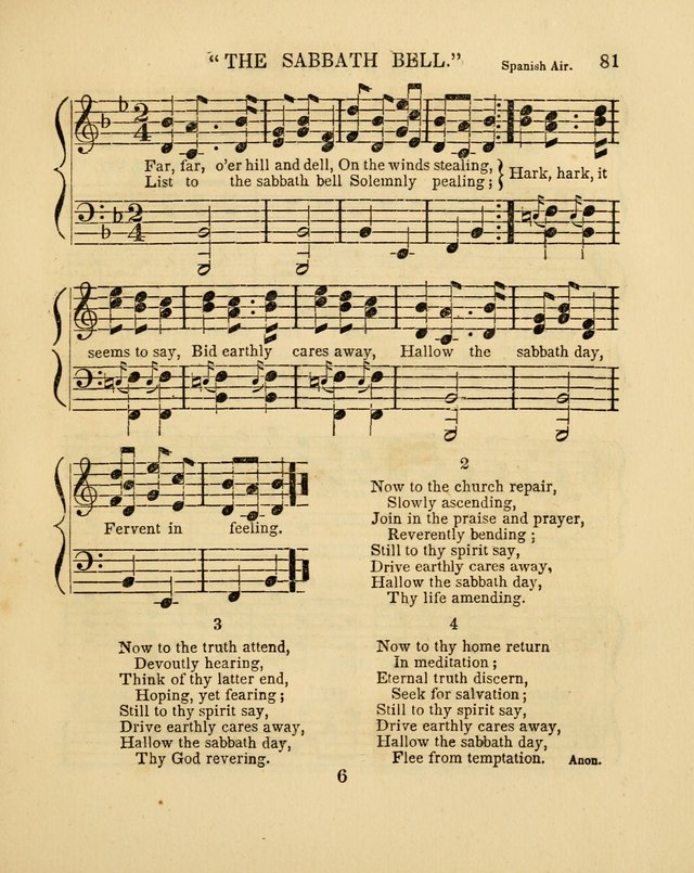 Juvenile Songs: religious, moral and sentimental, with brief exercises, adapted to the purposes of primary instruction page 81