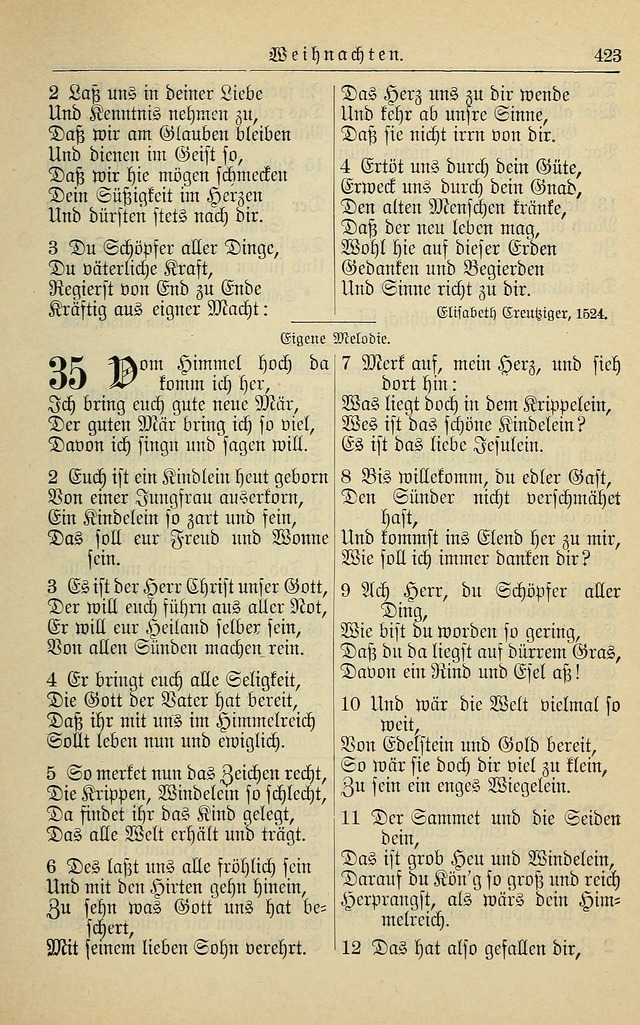 Kirchenbuch für Evangelisch-Lutherische Gemeinden page 423