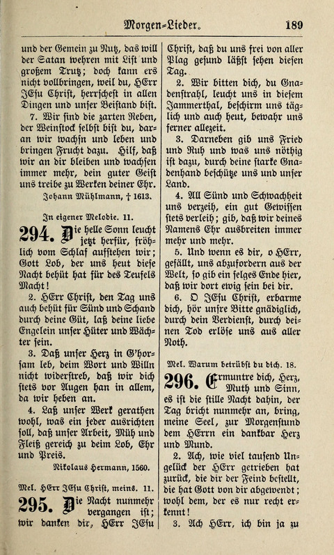 Kirchen-Gesangbuch: für Evangelisch-Lutherische Gemeinden ungeänderter Aubsburgischer Confession page 189