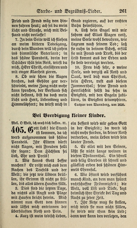 Kirchen-Gesangbuch: für Evangelisch-Lutherische Gemeinden ungeänderter Aubsburgischer Confession page 261