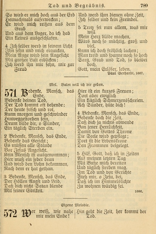 Kirchenbuch für Evangelisch-Lutherische Gemeinden page 789