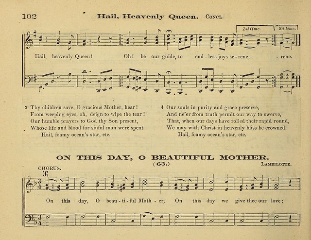 Laudis Corona: the new Sunday school hymn book, containing a collection of Catholic hymns, arranged for the principal seasons and festivals of the year page 102