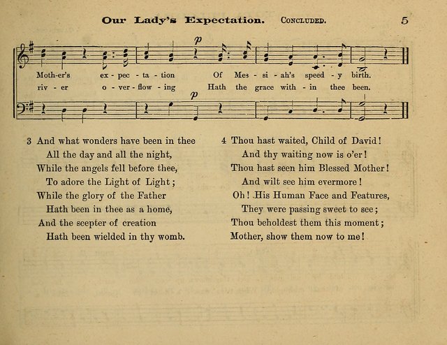 Laudis Corona: the new Sunday school hymn book, containing a collection of Catholic hymns, arranged for the principal seasons and festivals of the year page 5