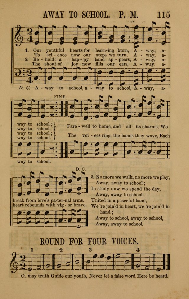 Linden Harp: a rare collection of popular melodies adapted to sacred and moral songs, original and selected. Illustrated. Also a manual of... page 115