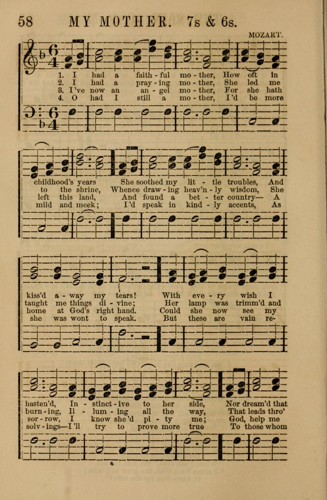 Linden Harp: a rare collection of popular melodies adapted to sacred and moral songs, original and selected. Illustrated. Also a manual of... page 58