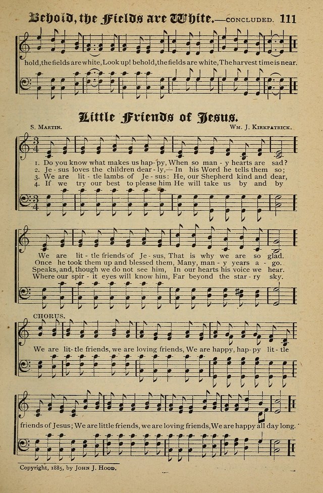 Living Hymns: for use in the Sabbath School, Christian Endeavor Meetings, the church & home page 111