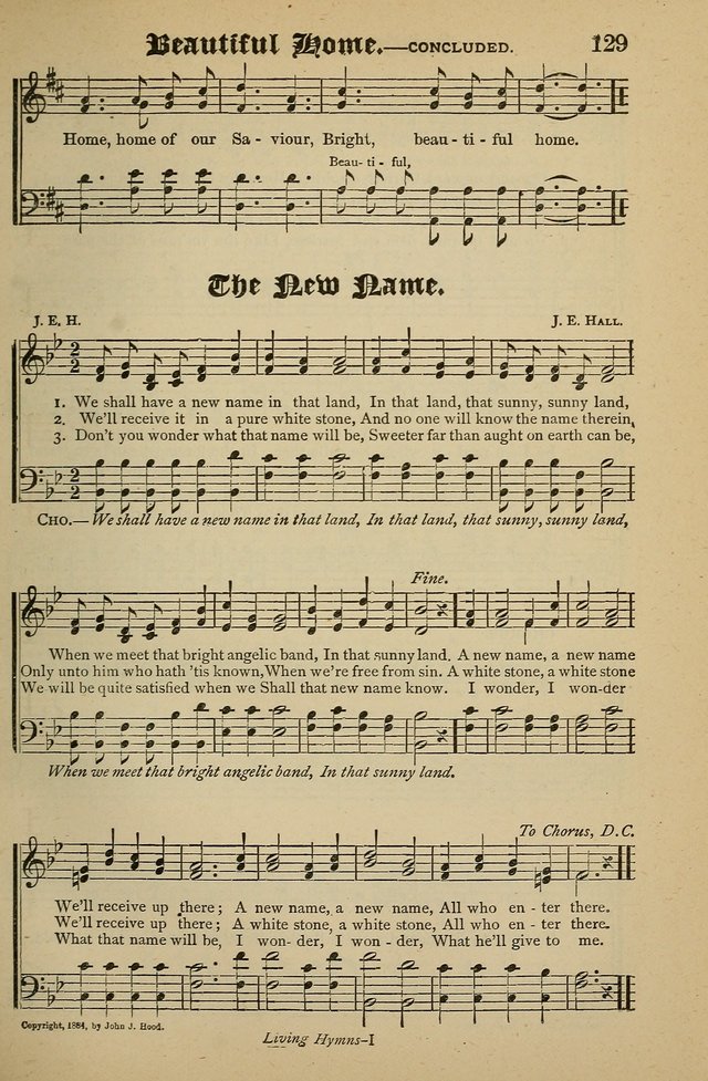 Living Hymns: for use in the Sabbath School, Christian Endeavor Meetings, the church & home page 129