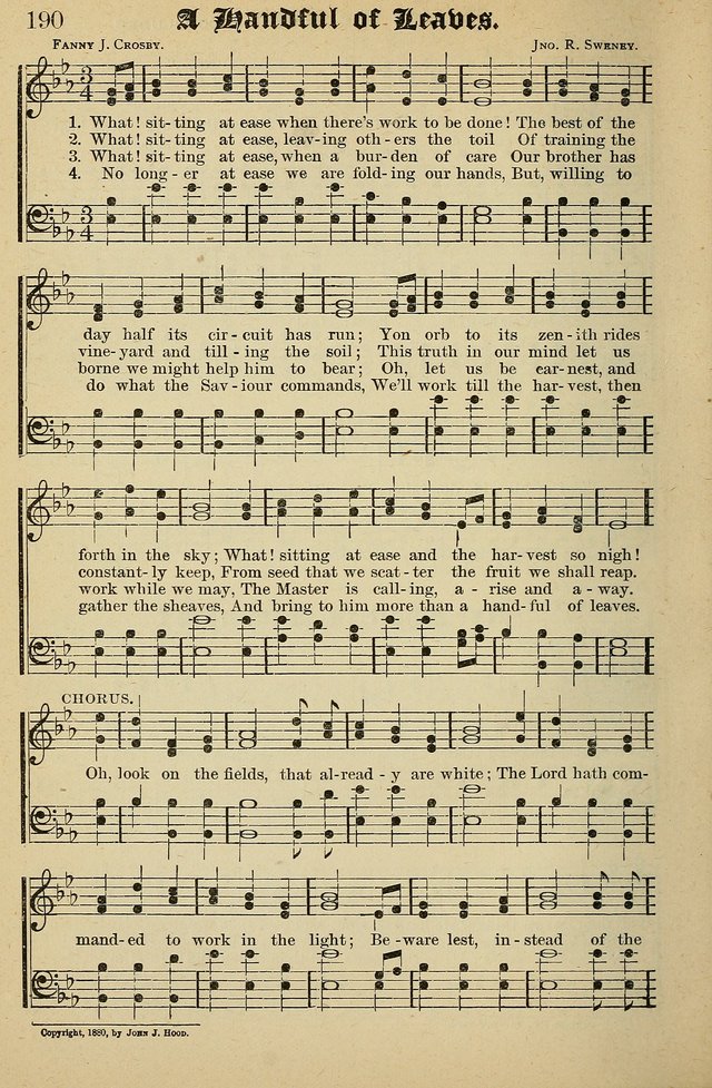 Living Hymns: for use in the Sabbath School, Christian Endeavor Meetings, the church & home page 190