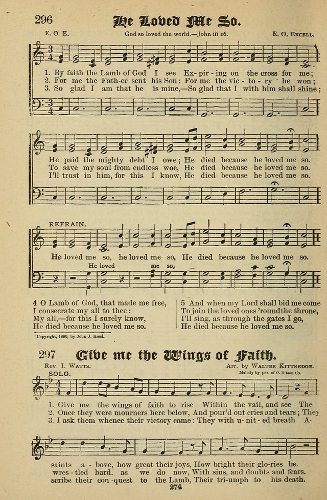 Living Hymns: for use in the Sabbath School, Christian Endeavor Meetings, the church & home page 274
