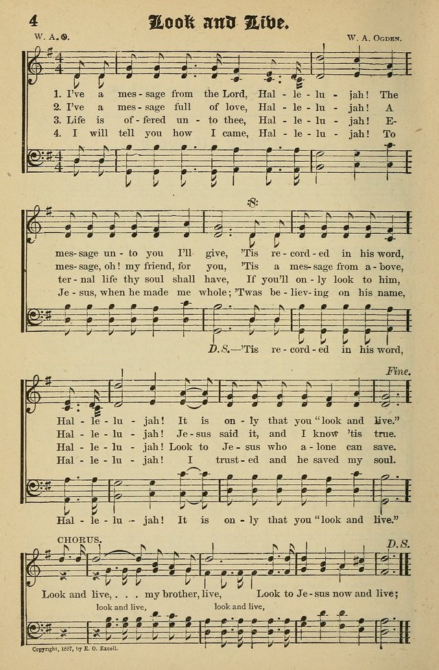 Living Hymns: for use in the Sabbath School, Christian Endeavor Meetings, the church & home page 4