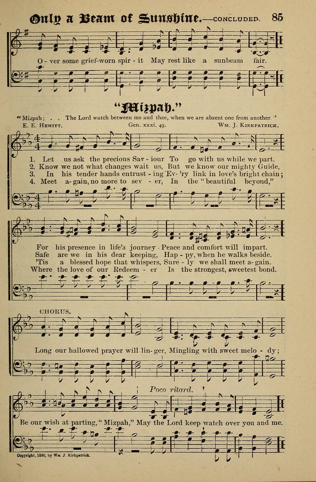 Living Hymns: for use in the Sabbath School, Christian Endeavor Meetings, the church & home page 85