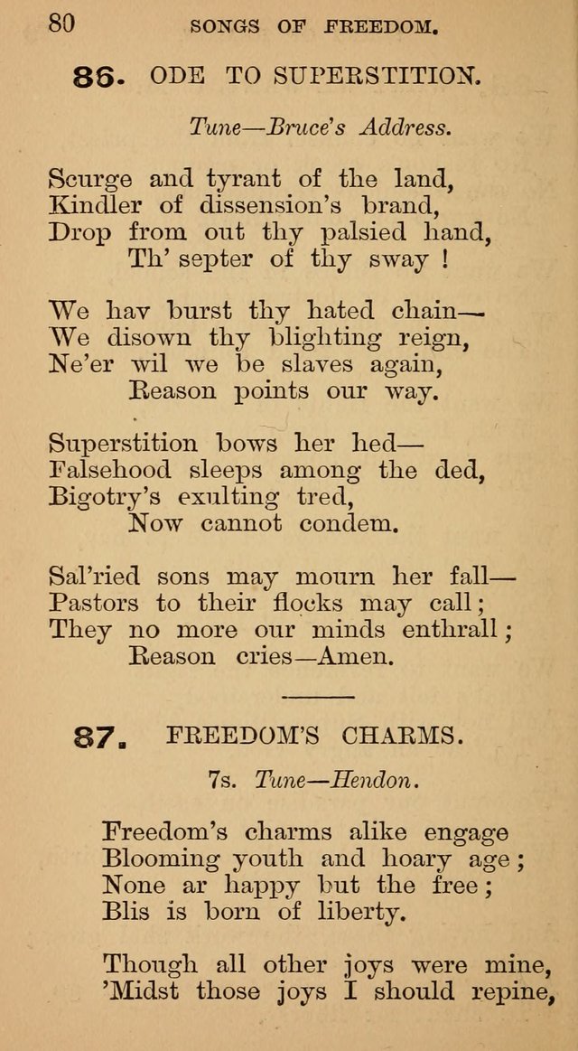 The Liberal Hymn Book: a collection of liberal songs adapted to popular tunes. For use in liberal leagues and other meetings, and in liberal homes page 84