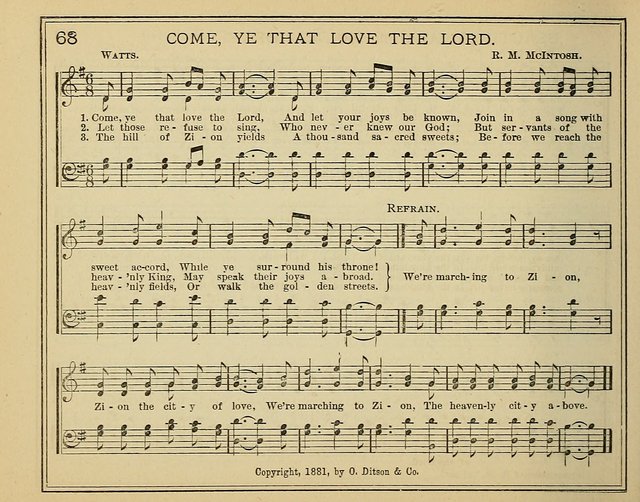 Light and Life: a collection of new hymns and tunes for sunday schools, prayer meetings, praise meetings and revival meetings page 68