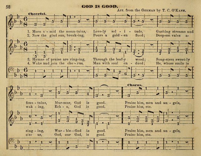 The Little Minstrel: a collection of songs and music, with lessons of instruction, mathematically arranged plan of notation page 58