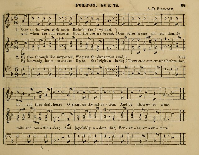 The Little Minstrel: a collection of songs and music, with lessons of instruction, mathematically arranged plan of notation page 65