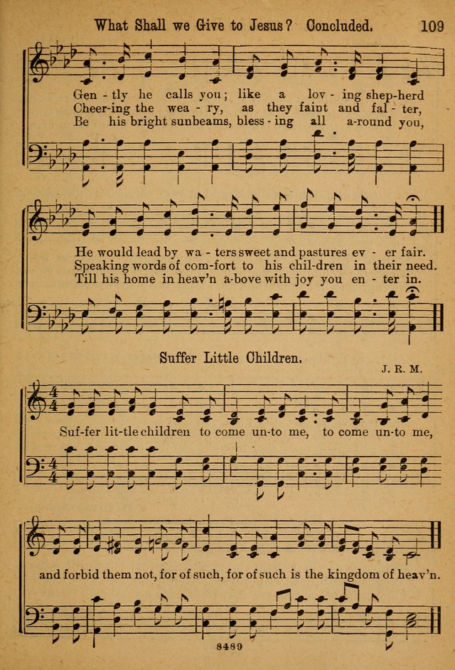 Little Sacred Songs: for Little Singers of the primary department of the Sunday school, and for Kindergartens and the home page 109