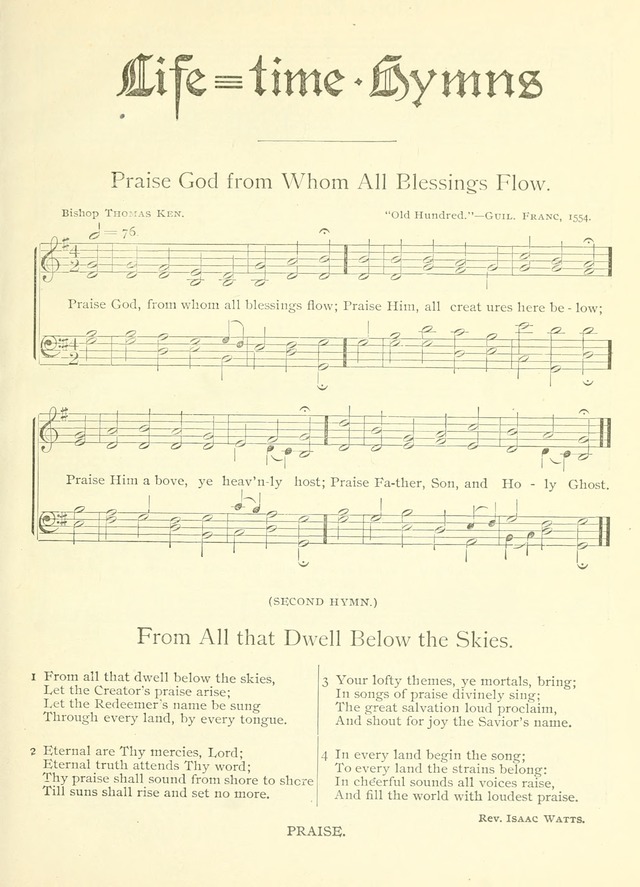 Life-Time Hymns: a collection of old and new hymns of the Christian Church page 9