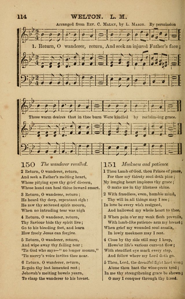 The Melodeon: a collection of hymns and tunes with original and selected music, adapted to all occiasions of social worship page 114