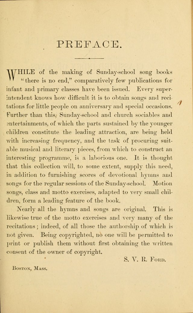 Melodies for Little People: containing also one hundred recitations for Sunday-schools, anniversary occasions, concerts, entertainments, and sociables, with songs adapted... page 1