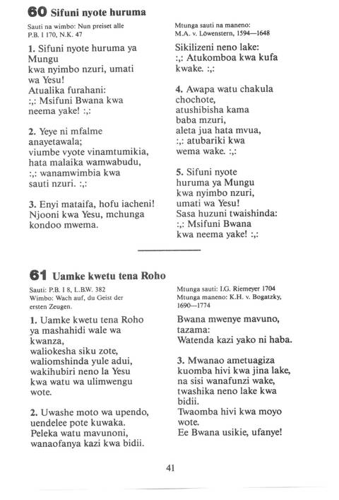 Mwimbieni Bwana: msifuni Mungu, mfalme wa mbingu na nchi! page 31