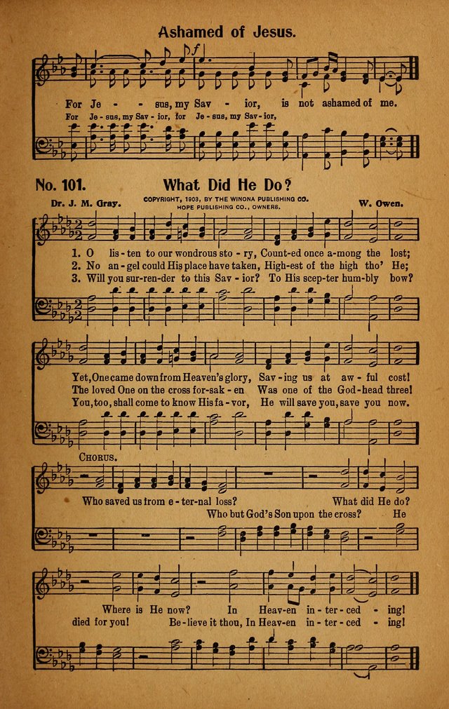 Make Christ King. Combined: a selection of high class gospel hymns for use in general worship and special evangelistic meetings page 102
