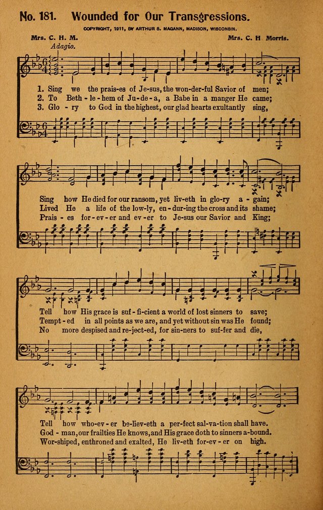 Make Christ King. Combined: a selection of high class gospel hymns for use in general worship and special evangelistic meetings page 187