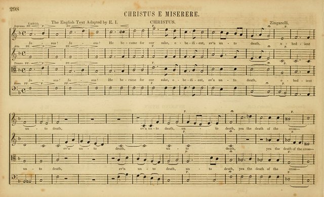 The Mozart Collection of Sacred Music: containing melodies, chorals, anthems and chants, harmonized in four parts; together with the celebrated Christus and Miserere by ZIngarelli page 298