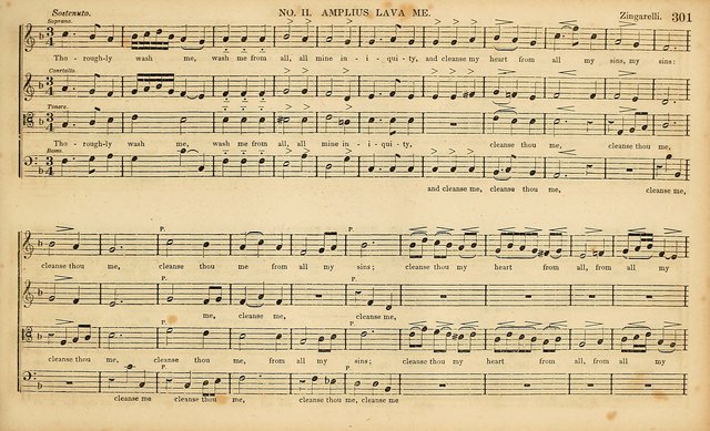 The Mozart Collection of Sacred Music: containing melodies, chorals, anthems and chants, harmonized in four parts; together with the celebrated Christus and Miserere by ZIngarelli page 301