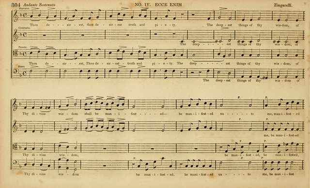 The Mozart Collection of Sacred Music: containing melodies, chorals, anthems and chants, harmonized in four parts; together with the celebrated Christus and Miserere by ZIngarelli page 304