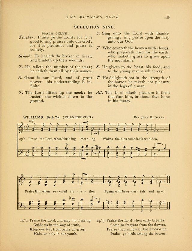 The Morning Hour: a daily song-service with responsive selections for schools page 19
