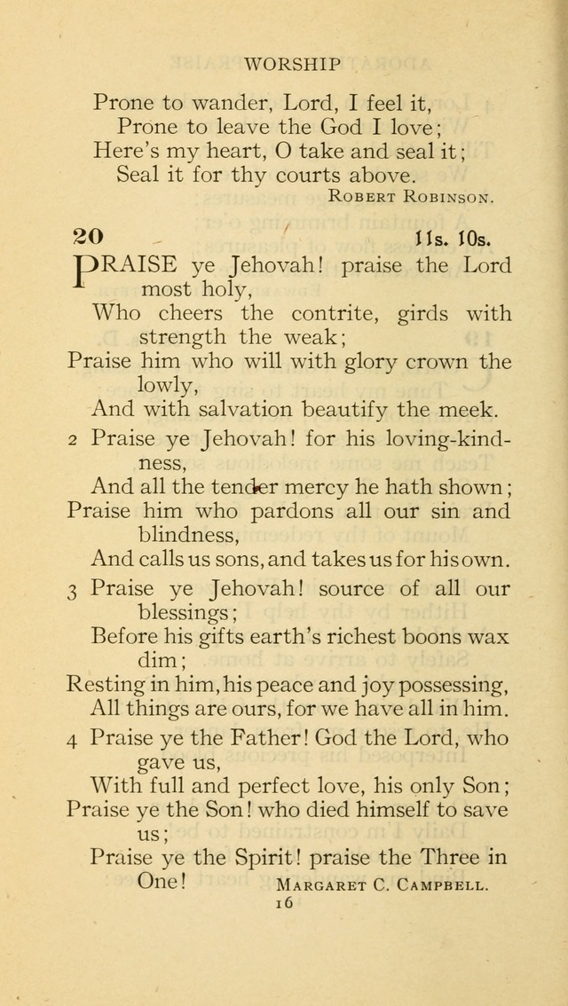 The Methodist Hymnal (Text only edition) page 16