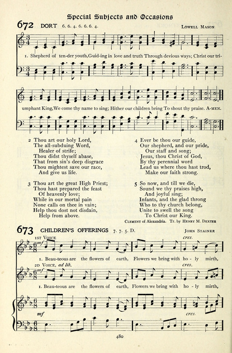 The Methodist Hymnal: Official hymnal of the methodist episcopal church and the methodist episcopal church, south page 480