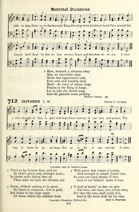 The Methodist Hymnal: Official hymnal of the methodist episcopal church and the methodist episcopal church, south page 505