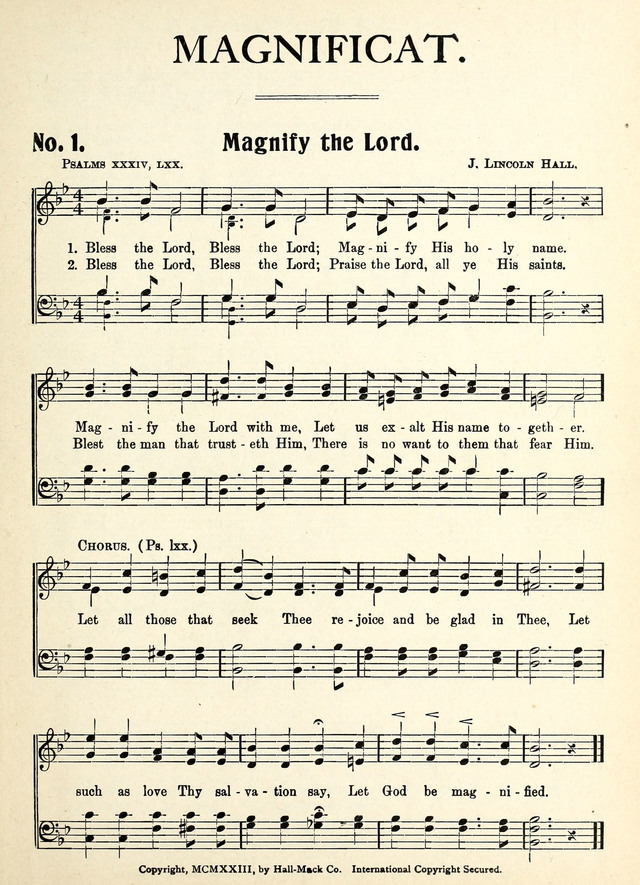 Magnificat: a Hymnal for Sunday Schools page 1