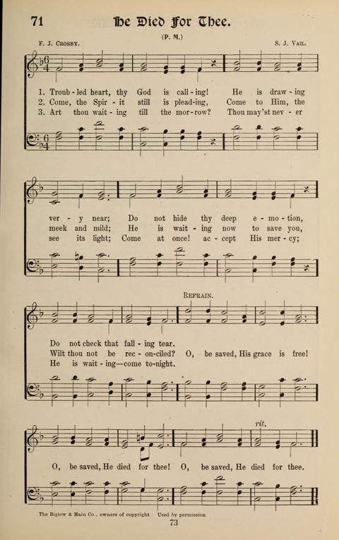 Messages of Love Hymn Book: for Gospel, Sunday School, Special Services and Home Singing page 71